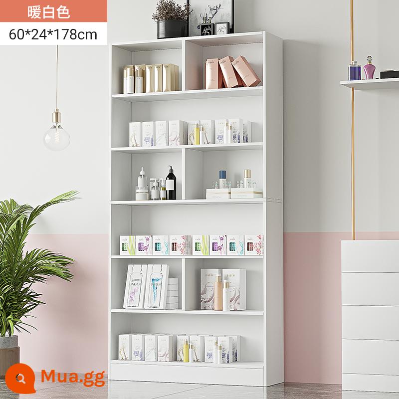 Tủ trưng bày mỹ phẩm làm đẹp đơn giản tủ trưng bày sản phẩm kệ trưng bày shop chăm sóc móng tay trưng bày shop mẹ và bé container - 60cm trắng ấm