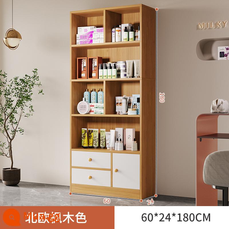 Tủ trưng bày mỹ phẩm làm đẹp đơn giản tủ trưng bày sản phẩm kệ trưng bày shop chăm sóc móng tay trưng bày shop mẹ và bé container - Cửa đơn 60 cm gỗ sồi mục vụ kéo đôi