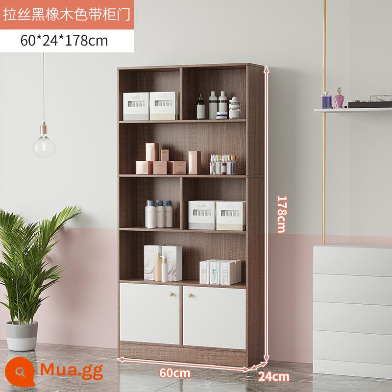 Tủ trưng bày mỹ phẩm làm đẹp đơn giản tủ trưng bày sản phẩm kệ trưng bày shop chăm sóc móng tay trưng bày shop mẹ và bé container - [Chất lượng không thay đổi! Giới hạn 200 chiếc] Gỗ sồi đen bóng 60cm có cửa bổ sung