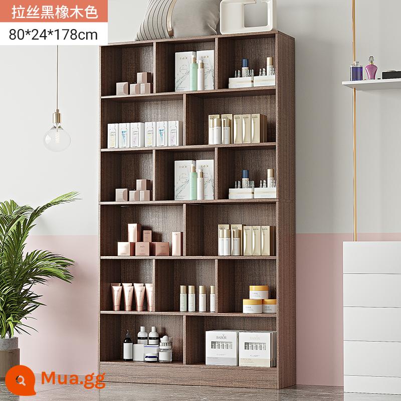 Tủ trưng bày mỹ phẩm làm đẹp đơn giản tủ trưng bày sản phẩm kệ trưng bày shop chăm sóc móng tay trưng bày shop mẹ và bé container - Gỗ sồi đen chải 80cm