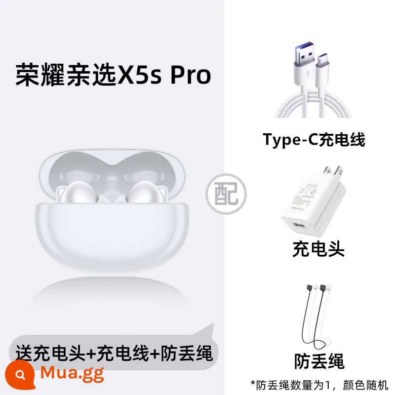 Danh dự Chọn tai nghe tai nghe X3 Tai -in -Ear Active Nois - Phiên bản nâng cấp của X5s Pro [Iceland White] tặng kèm cáp sạc + đầu sạc + dây chống thất lạc