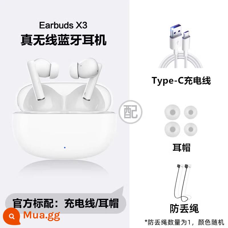 Danh dự Chọn tai nghe tai nghe X3 Tai -in -Ear Active Nois - X3 [glaze white] tặng kèm cáp sạc + dây chống thất lạc