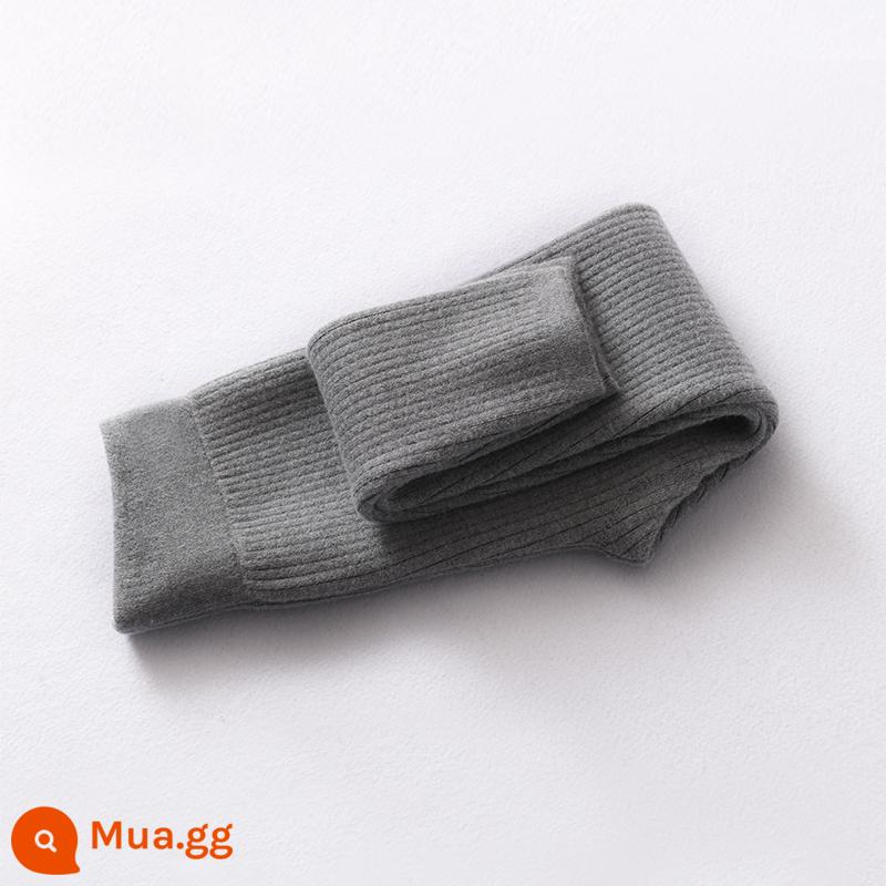 Trẻ em quần len cashmere dày bé trai và bé gái quần len ấm áp quần len cho bé quần bên trong giày bốt quần trẻ em quần cotton - Cô gái dày màu xám nhạt