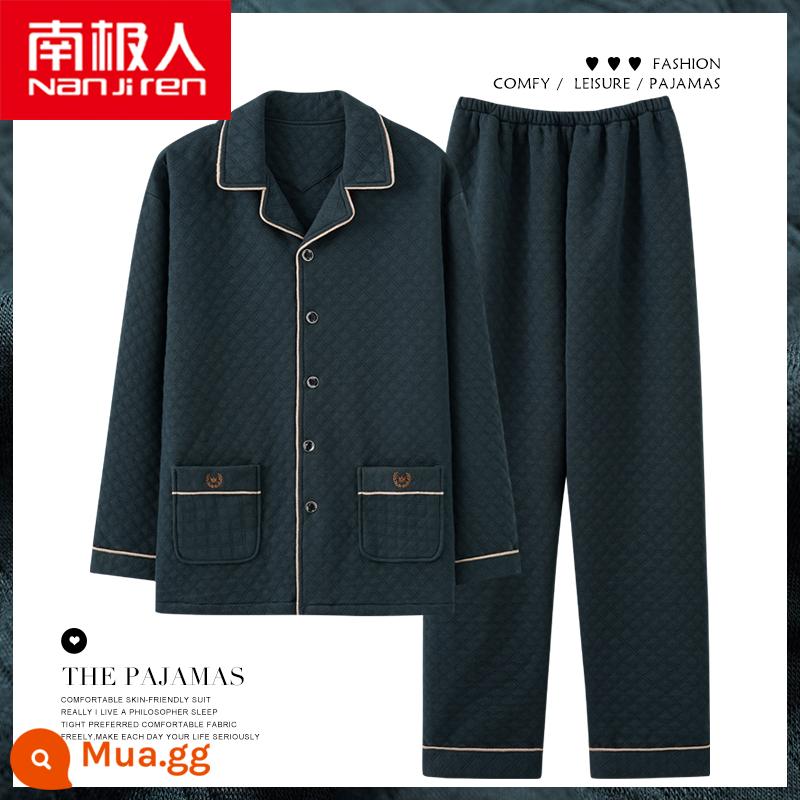 Nanjiren Bộ Đồ Ngủ Thu Đông Nam Cotton Nguyên Chất Trung Niên Bố Dày Mỏng Chần Bông Không Khí Phục Vụ Gia Đình Phù Hợp Với - NJR-NX89926