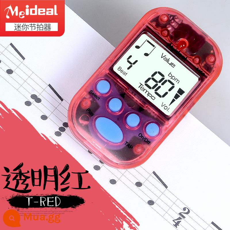 Tuyệt Vời Sĩ M50 Mini Máy Nhịp Nhạc Cụ Điện Tử Đa Năng Máy Nhịp Đàn Piano Đàn Violin Guzheng Nhịp Điệu - Màu đỏ trong suốt