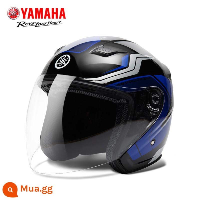 YAMAHA Mũ bảo hiểm an toàn cho xe máy điện Yamaha Mũ bảo hiểm an toàn cho nam và nữ bốn mùa được chứng nhận 3C Mũ bảo hiểm nửa mùa thu đông - Thanh Kiếm Xanh (phiên bản tôn kính)