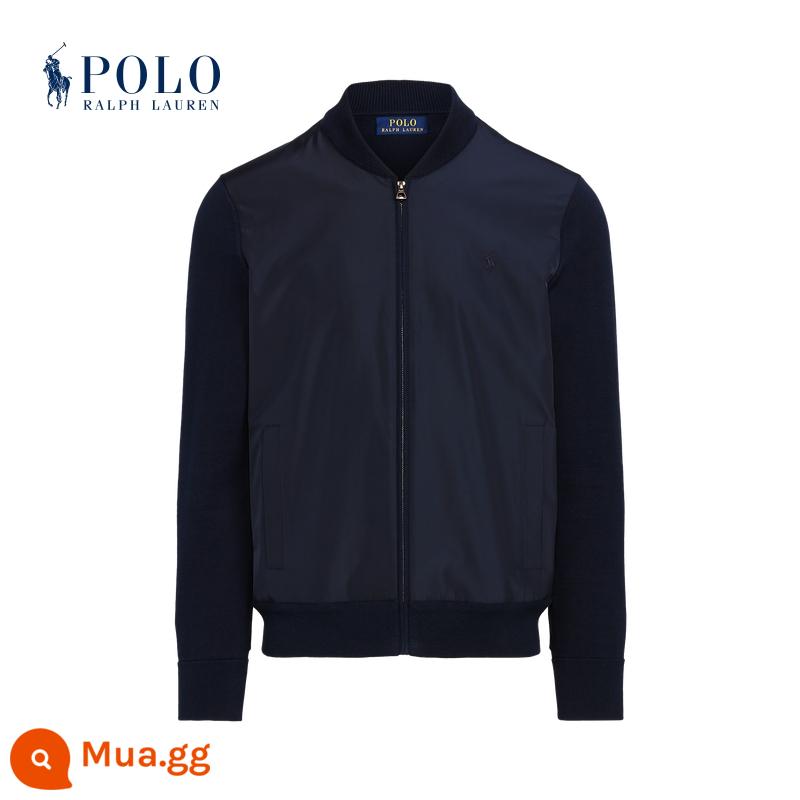 Áo len dệt kim có khóa kéo đầy đủ của Ralph Lauren/Ralph 2022 dành cho nam RL15633 - 410-màu xanh nước biển