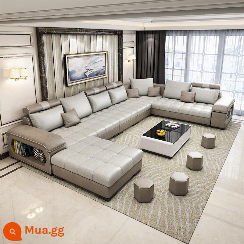 Sofa vải đơn giản hiện đại căn hộ lớn nhỏ phòng khách Bắc Âu công nghệ cao su Sofa vải 2023 kết hợp mới - Kiểu kaki (vải công nghệ nano)