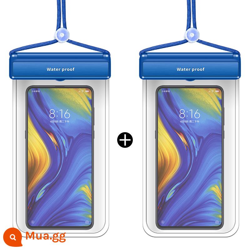 Thích hợp cho điện thoại di động OPPO Reno túi chống nước trong suốt vỏ lặn vỏ bảo vệ màn hình cảm ứng túi kín đặc biệt dành cho bơi lội - 2 gói [xanh sapphire đậm] chống nước cấp 8 ∣360° ảnh độ nét cao