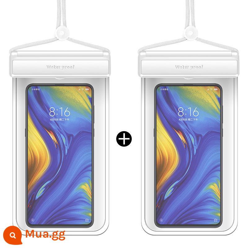 Thích hợp cho điện thoại di động OPPO Reno túi chống nước trong suốt vỏ lặn vỏ bảo vệ màn hình cảm ứng túi kín đặc biệt dành cho bơi lội - 2 Gói [Trắng ngọc trai] Chống nước cấp 8∣ Ảnh 360°HD