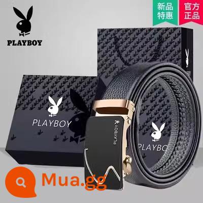 Playboy Thắt Lưng Nam Da Thật Chính Hãng Da Khóa Tự Động Đa Năng Dây Mới Cao Cấp Hộp Quà Tặng Da Bò Hợp Thời Trang Quần Dây - Hộp quà màu vàng S kiểu nổ, da bò hai lớp