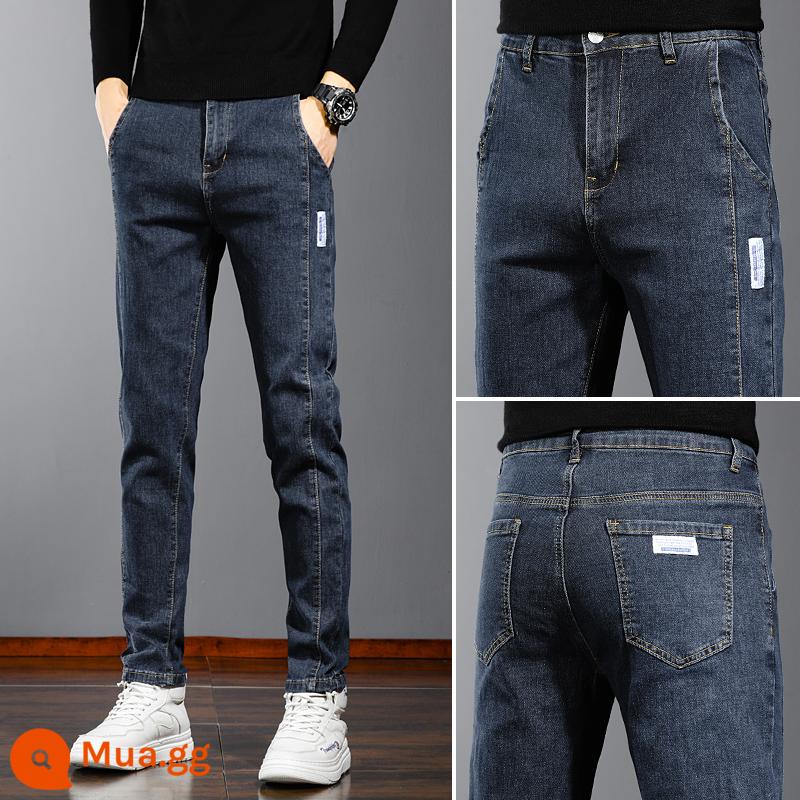 PLOVE JEANS nam mùa thu và mùa đông giảm béo đôi chân nhỏ trong mùa đông đàn hồi với chiếc quần dài thời trang giản dị - 6008 xanh xám