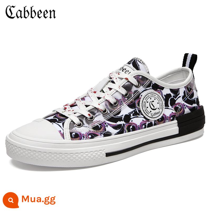 Carbine Giày Vải Nam Hoạt Hình Graffiti Nam Sneakers 2023 Mới Hợp Thời Trang Mùa Xuân Nam Giày Vải Thời Trang - Trắng