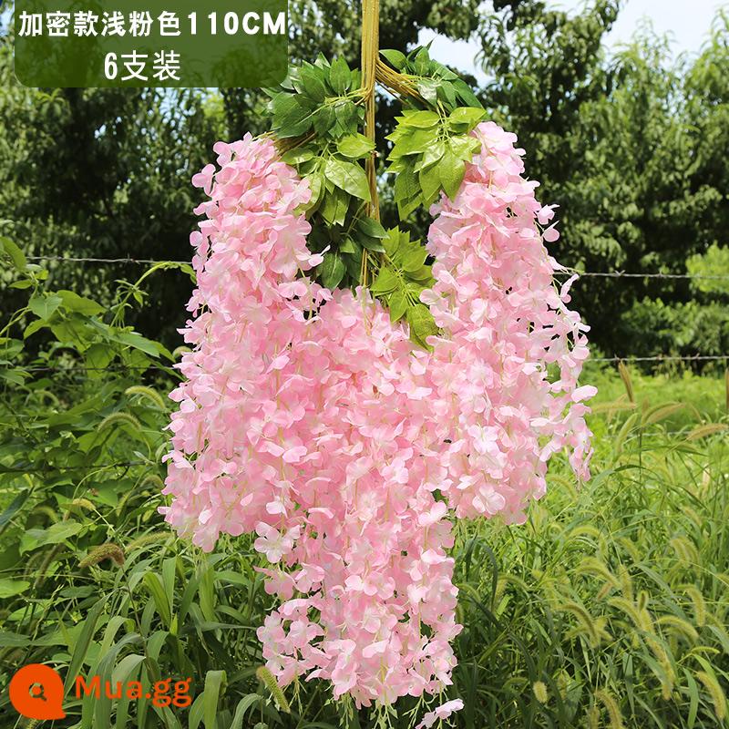 Mô phỏng Wisteria hoa hoa giả tím treo trần hoa cây nho trong nhà trang trí đám cưới mây nhựa dải hoa cây nho - Mã hóa mở rộng màu hồng tiềm ẩn (6 miếng)