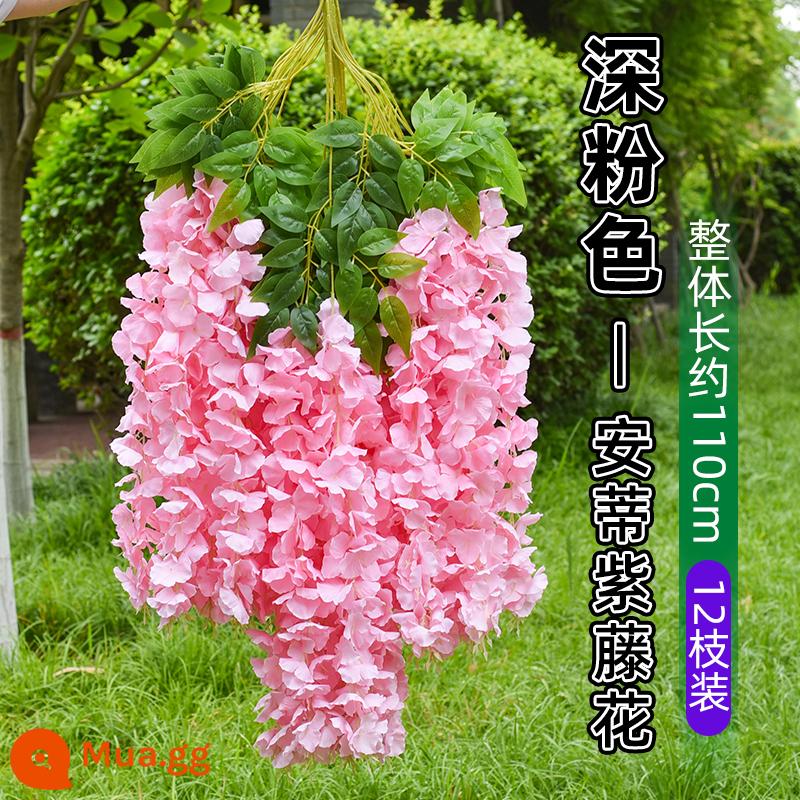 Mô phỏng Wisteria hoa hoa giả tím treo trần hoa cây nho trong nhà trang trí đám cưới mây nhựa dải hoa cây nho - Hoa Wisteria Andi [Siêu Đậm] Hồng Đậm (6 cái)