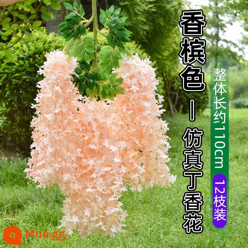 Mô phỏng Wisteria hoa hoa giả tím treo trần hoa cây nho trong nhà trang trí đám cưới mây nhựa dải hoa cây nho - Rượu sâm banh Wisteria được mã hóa mới (6 chai)