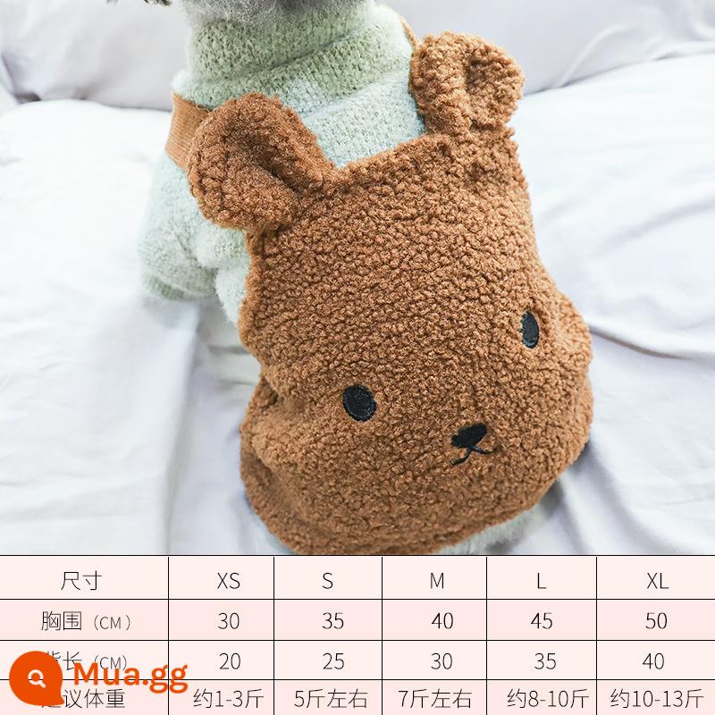 Quần áo chó Teddy vào mùa thu và mùa đông những chú chó nhỏ Sherbaren skinari belomi bốn chân mùa đông mùa thu mùa thu ôm quần em bé - gấu nâu