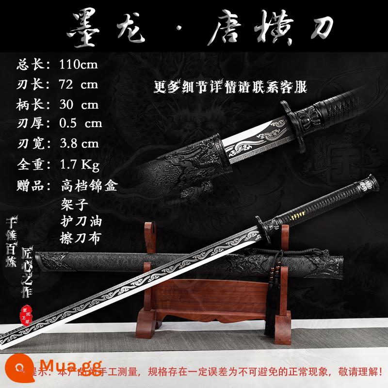 Tang Hengdao Longquan Town House Sword tích hợp kiếm thêu lò xo dao thép mangan Tang gươm dao vũ khí lạnh tự vệ không có lưỡi - Bạc Molong [hiệu suất chi phí cao]