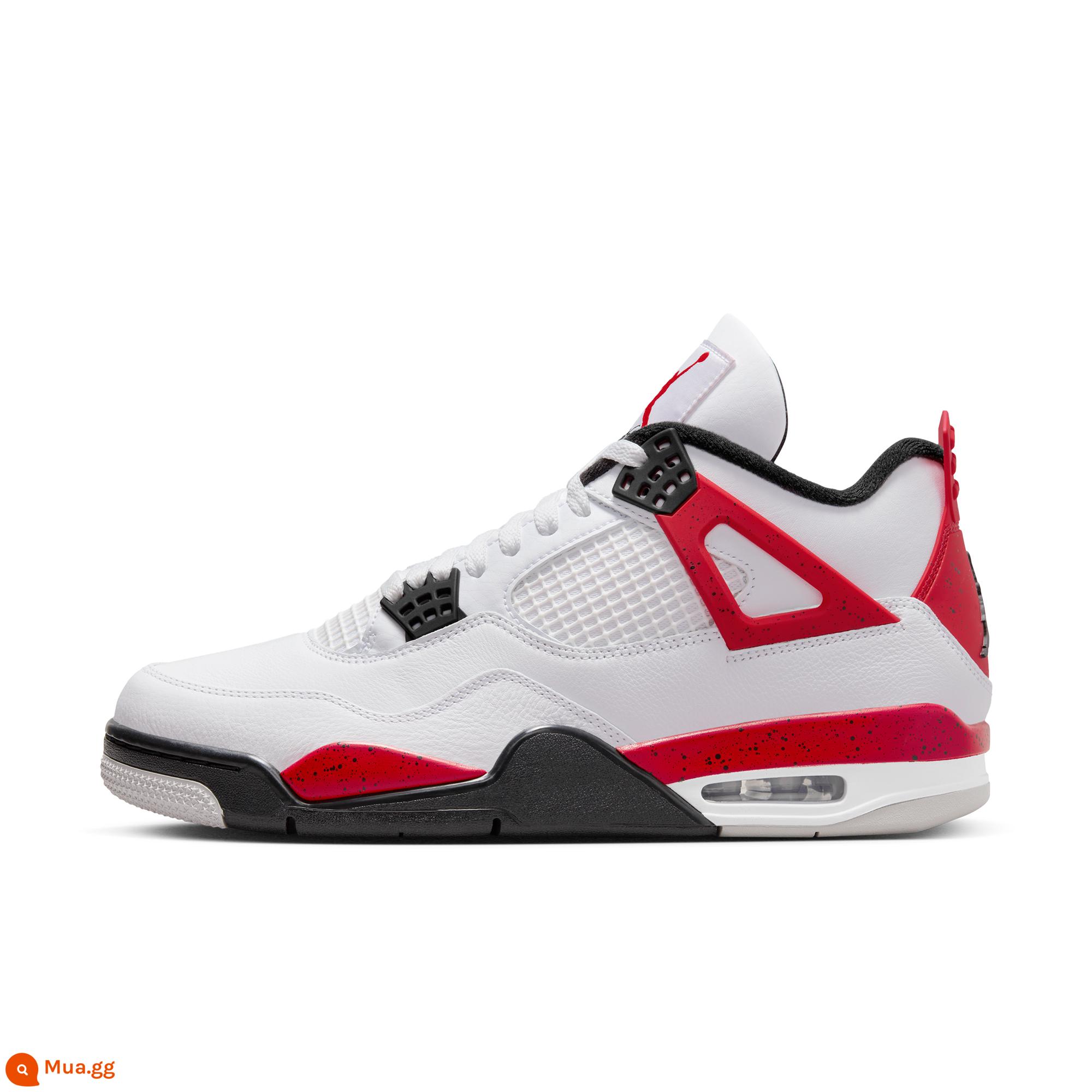 Jordan chính thức Nike Jordan AJ4 bản sao giày thể thao nam đệm cổ điển thời trang phục hồi DH6927 - 161 trắng/đỏ lửa/đen/xám nhạt