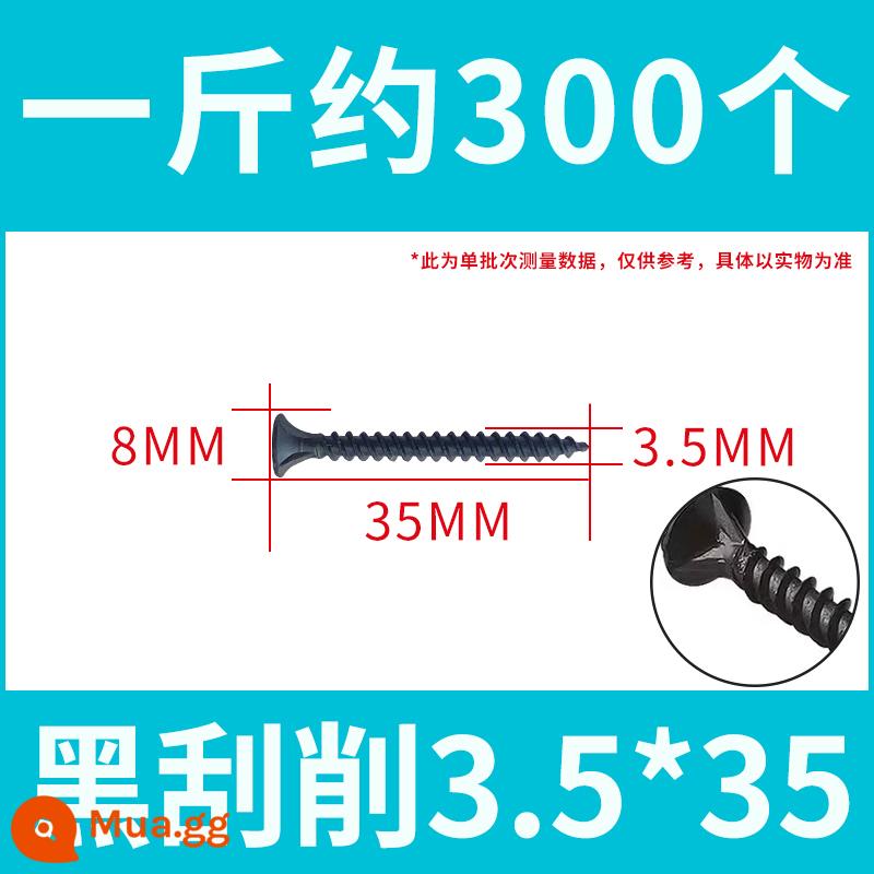 Số lượng lớn màu đen cường độ cao vách thạch cao móng tay Vít tự tháo tấm thạch cao chéo đầu phẳng tự gõ ốc vít gỗ M3.5mm - Cạo đen 3,5 * 35mm (khoảng 300 miếng mỗi pound)