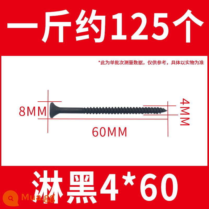 Số lượng lớn màu đen cường độ cao vách thạch cao móng tay Vít tự tháo tấm thạch cao chéo đầu phẳng tự gõ ốc vít gỗ M3.5mm - 4*60mm (khoảng 125 miếng mỗi pound)