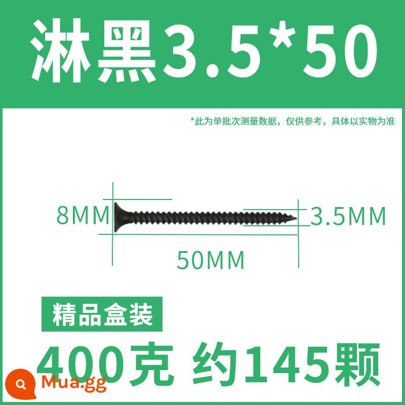 Số lượng lớn màu đen cường độ cao vách thạch cao móng tay Vít tự tháo tấm thạch cao chéo đầu phẳng tự gõ ốc vít gỗ M3.5mm - Móng tay vách thạch cao màu đen đóng hộp 3,5 * 50 (khoảng 145 chiếc)