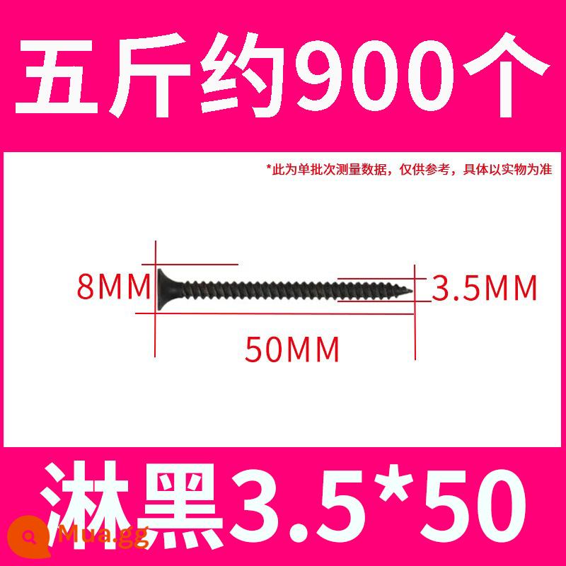 Số lượng lớn màu đen cường độ cao vách thạch cao móng tay Vít tự tháo tấm thạch cao chéo đầu phẳng tự gõ ốc vít gỗ M3.5mm - 3,5 * 50mm (khoảng 900 miếng cho 5 pound)