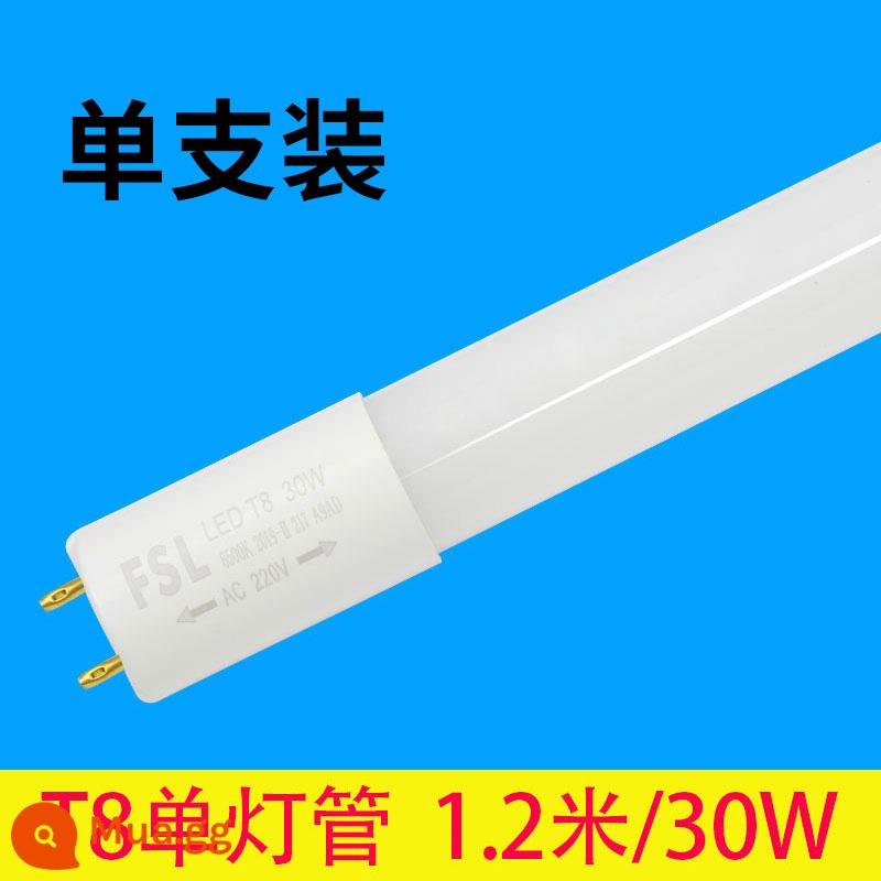 Foshan Lighting t8 Đèn LED chiếu sáng ban ngày khung tích hợp trọn bộ phòng khách gia đình làm nổi bật ký túc xá dài tiết kiệm năng lượng - Đèn đơn 1,2 mét 30W [gói đơn]