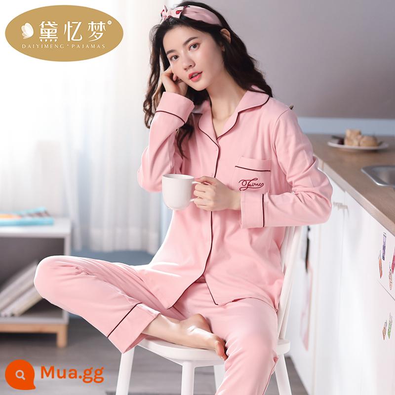 Bộ Đồ Ngủ Nữ Thu Đông Cotton Nguyên Chất Dài Tay Xuân Thu Cotton Mùa Thu Đông Cổ Tim Mùa Hè 2023 Quần Áo Ở Nhà Mới Phù Hợp Với mùa Đông - S8208