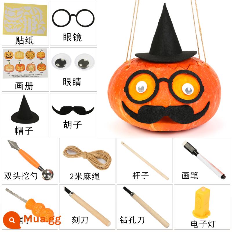 Trẻ Em Chạm Khắc Thật Bí Ngô DIY Halloween Đèn Lồng Bí Ngô Bí Ngô Thùng Đèn Lồng Trang Trí Dụng Cụ Chất Liệu Gói - Mô hình bác sĩ (bí ngô lớn + bộ dụng cụ 14 món)