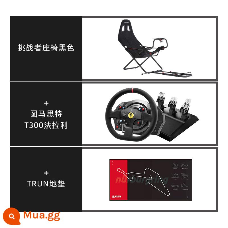 Playseat Challenger Fold Racing Simulator Block Bước Snor Sách Sumart Robotic G29G27 - Ghế đen + T300 Ferrari + thảm sàn còn hàng miễn phí vận chuyển