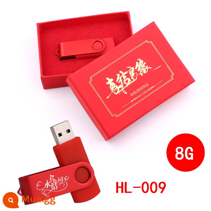 16 đám cưới Đĩa U tùy chỉnh 8g đám cưới Đèn LED USB kỷ niệm ngày cưới lưu trữ lễ hội máy tính đủ tốc độ cao khắc bộ - Đỏ 9 HL-009-8G