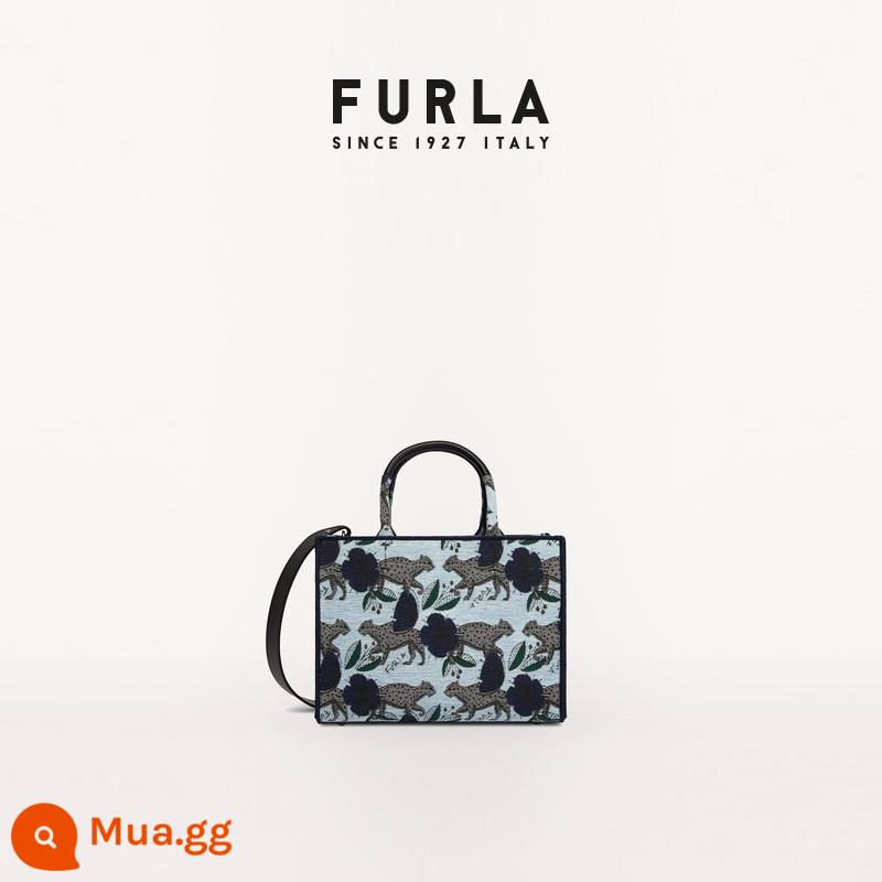 [Quà tặng năm mới] Túi tote nữ bằng vải Jacquard dập nổi vải Jacquard FurlaOpportunity - màu xanh da trời