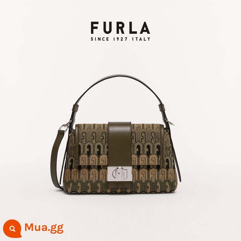 [Đếm ngược giảm giá] Túi xách nữ FURLA Charlotte Túi xách Jacquard - Màu hoa xanh xô thơm