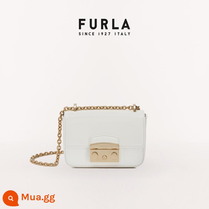 [Quà năm mới] Túi messenger mini nữ da bê FURLA Metropolis tinh tế - Kẹo dẻo trắng