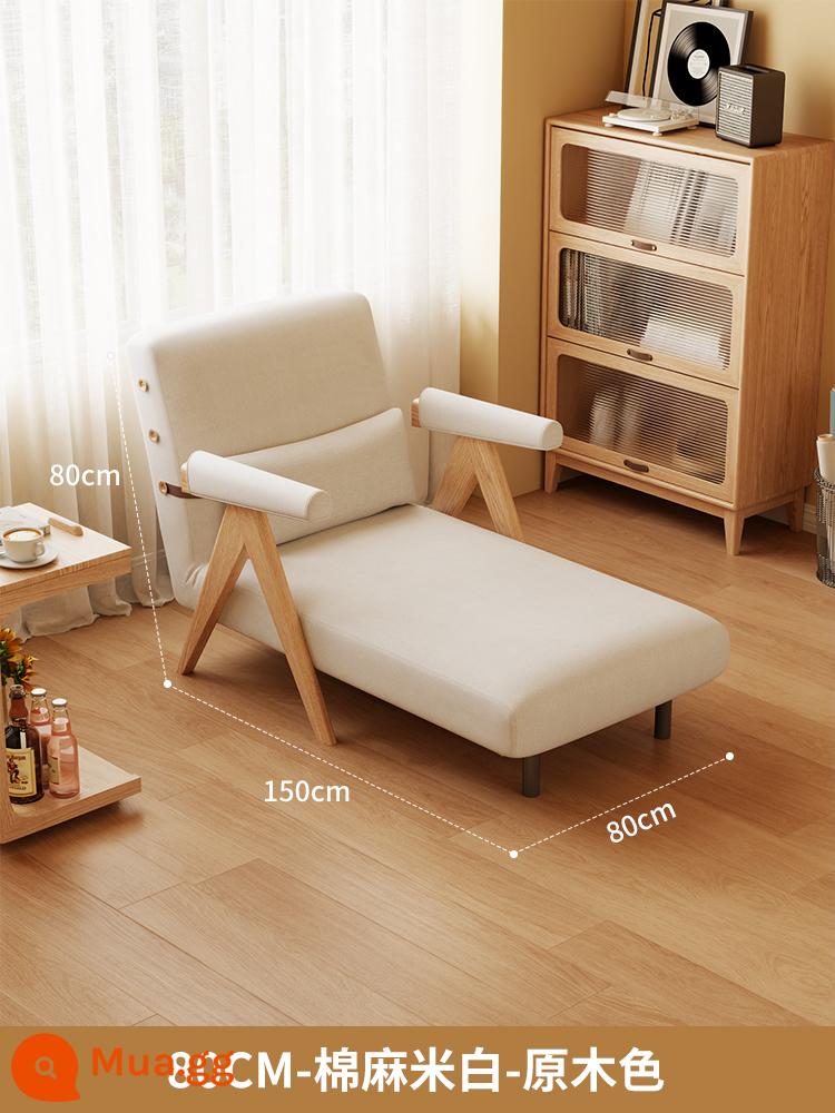 Sofa giường gấp đôi căn hộ nhỏ Internet người nổi tiếng giường đơn hộ gia đình hoàng phi vợ lẽ đơn giường sofa gỗ nguyên khối - 80CM-cotton-linen-màu gỗ [có đệm sofa chống bẩn]