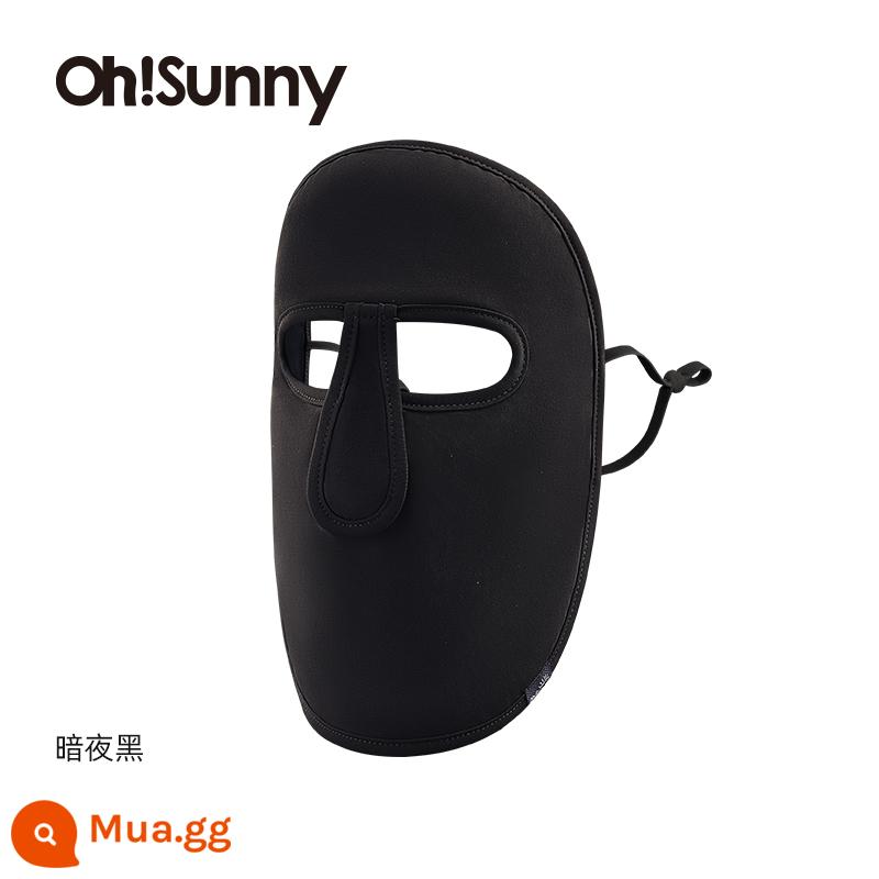 Khẩu trang chống nắng ohsunny full face bảo vệ cổ mỏng chống tia UV mặt thoáng khí mặt nạ bạch tuộc Kini che nắng - Phong cách chống nắng cơ bản màu đen ban đêm (thiết kế hai lớp)