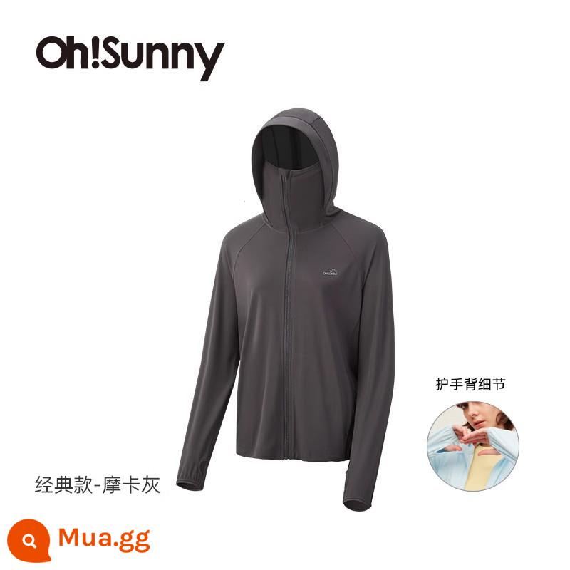 Quần Áo Chống Nắng Ohsunny Áo Sơ Mi Dáng Rộng Chống Tia UV Sợi Thô Áo Lái Xe Cloud Quần Áo Chống Nắng - Phong cách cổ điển-màu xám mocha