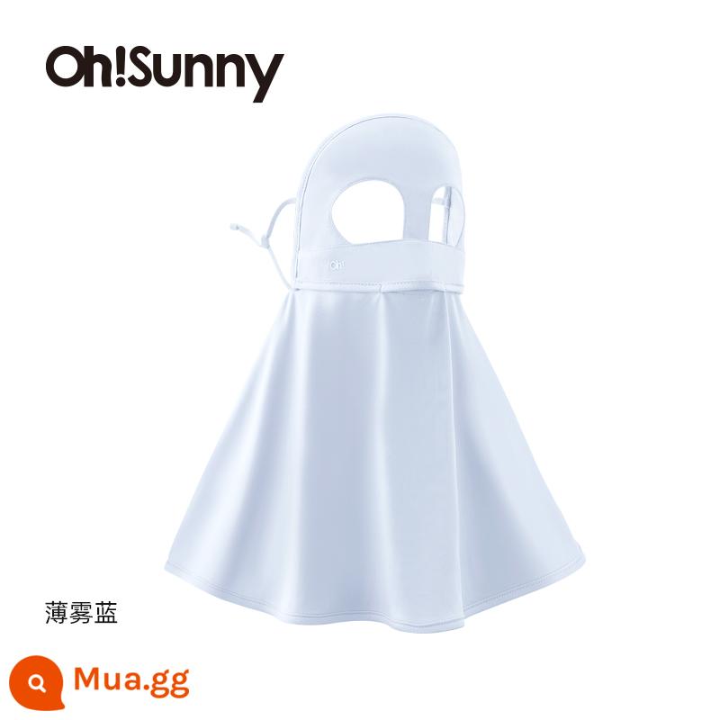 ohsunny mặt nạ chống nắng mùa xuân và mùa hè của phụ nữ chống tia cực tím cảm giác mát mẻ thoáng khí bảo vệ cổ kiểu gấu trúc tấm che nắng mặt gini - Phong cách gấu trúc màu xanh sương mù