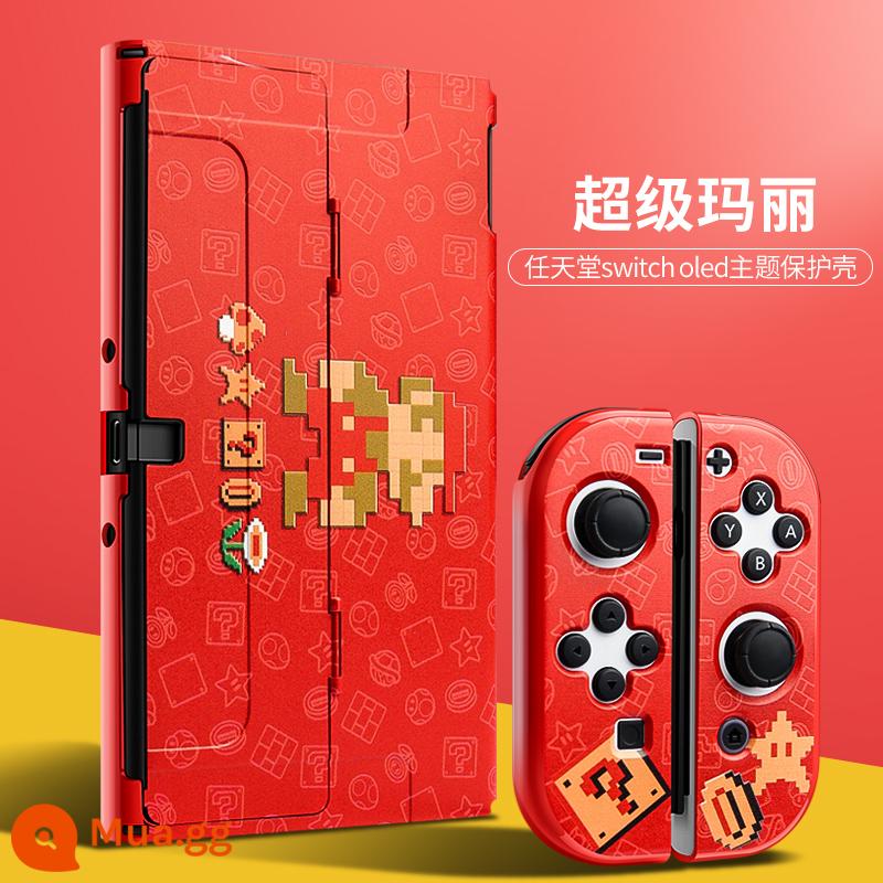 Vỏ bảo vệ Nintendo Switch Vỏ bảo vệ switcholed đế cắm được tay cầm ns vỏ hai mảnh vỏ silicon vỏ mềm phụ kiện màn hình oled riêng biệt nhãn dán nslite vỏ cứng mờ - Hộp cứng nâng cấp mới OLED [Super Mario] đi kèm phim + nắp