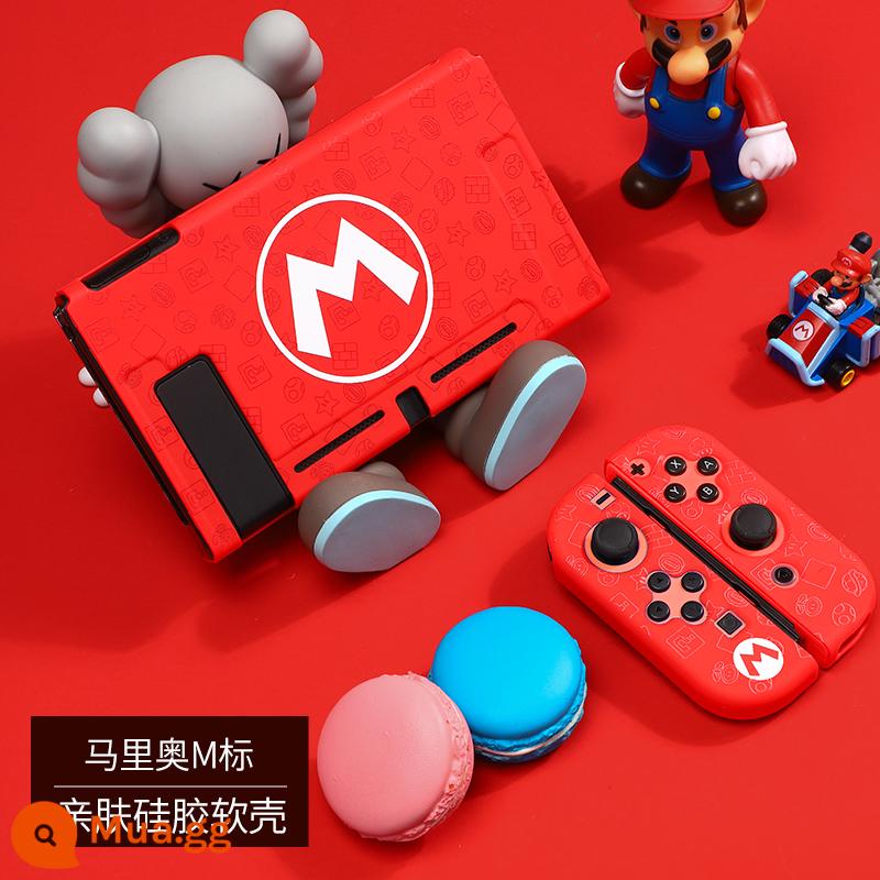 Vỏ bảo vệ Nintendo Switch Vỏ bảo vệ switcholed đế cắm được tay cầm ns vỏ hai mảnh vỏ silicon vỏ mềm phụ kiện màn hình oled riêng biệt nhãn dán nslite vỏ cứng mờ - Switch vỏ mềm mới nâng cấp [Nhân vật Mario M] đi kèm phim + nắp