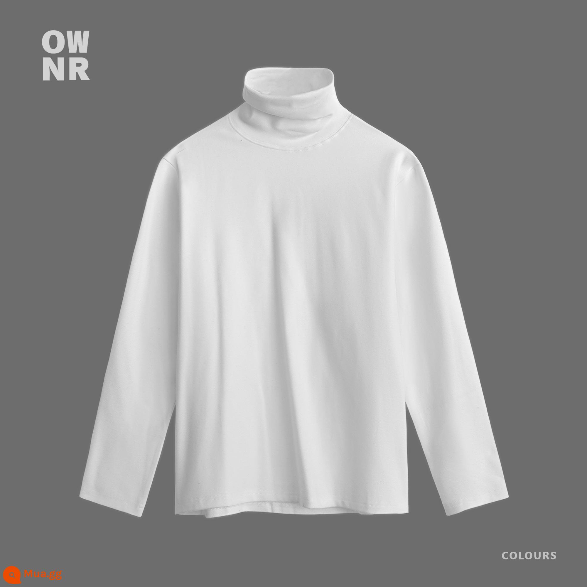 Đen TURTLENCECK BASE MENTUMENT MINAUM VÀ WINTER Đạo đức ống t -Shirt dài -sleeved Trendy Glimming Top -Level Sensory Warening Nội tâm - cao cổ màu trắng