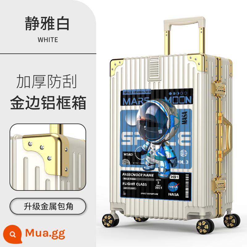 Hộp hành lý mới của Nans Astronomy Box nữ Tie Box Hộp da 20 inch Mật khẩu là mạnh mẽ, bền và dày - Phi hành gia đầu to bên trái ▲ khung vàng ▲ viền vàng trắng