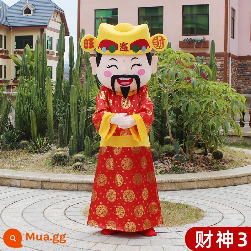 God of Wealth Cartoon Doll Quần áo năm mới Linh vật người lớn đi bộ Đường đi bộ Puppet Performance Hiệu suất Máy chủ búp bê - Thần tài 3