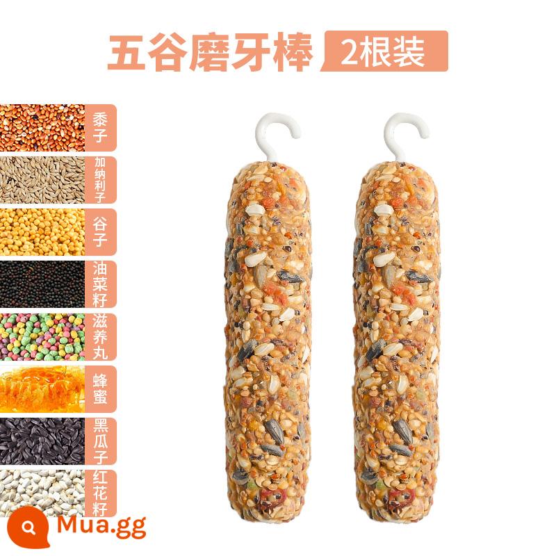 Vẹt răng hàm dính da hổ phượng hoàng đen hoa mẫu đơn miệng mài snack huấn luyện thưởng thức ăn nhai đồ chơi chim tiếp liệu - Que mọc răng làm từ ngũ cốc nguyên hạt cho vẹt x2 (Bổ sung canxi và tăng cường xương)