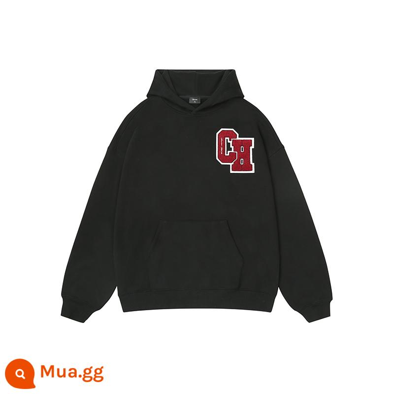 CHINism loạt huy hiệu CH Mỹ giản dị có mũ nặng áo len nam hợp thời trang thương hiệu rời thư hoodie triều - đen