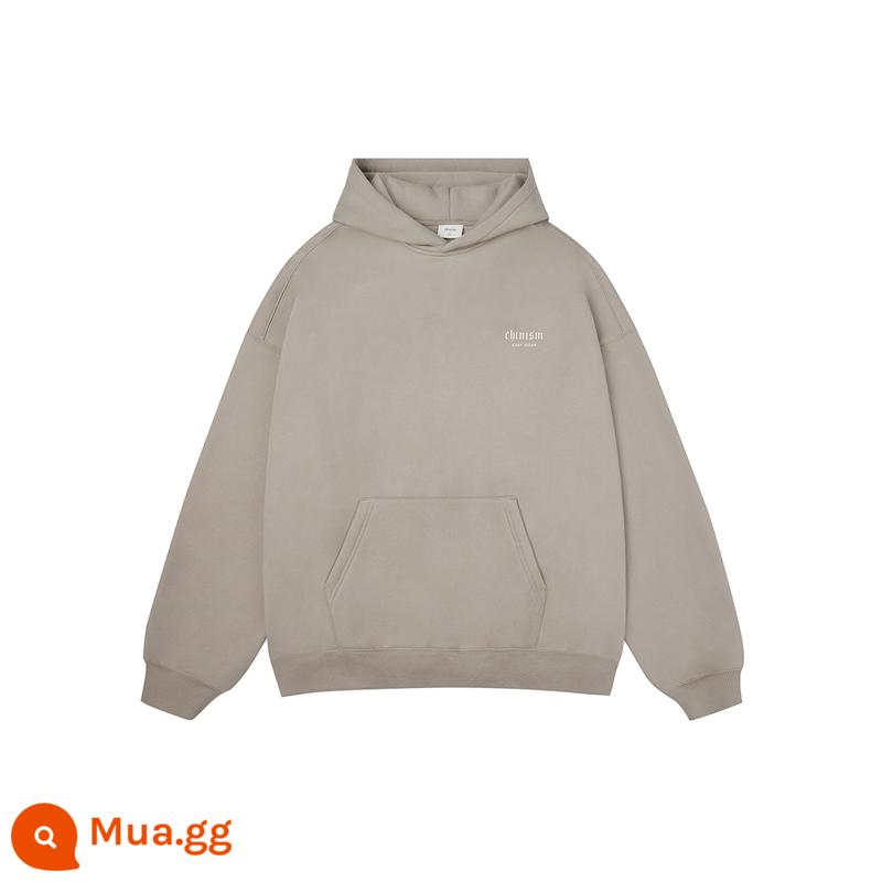 CHINism CH Phong Cách Mỹ Có Mũ Nặng Áo Len Nam Triều Thương Hiệu Dạo Phố Cao Cấp In Chữ Đồng Màu Áo Hoodie Xu Hướng - Be