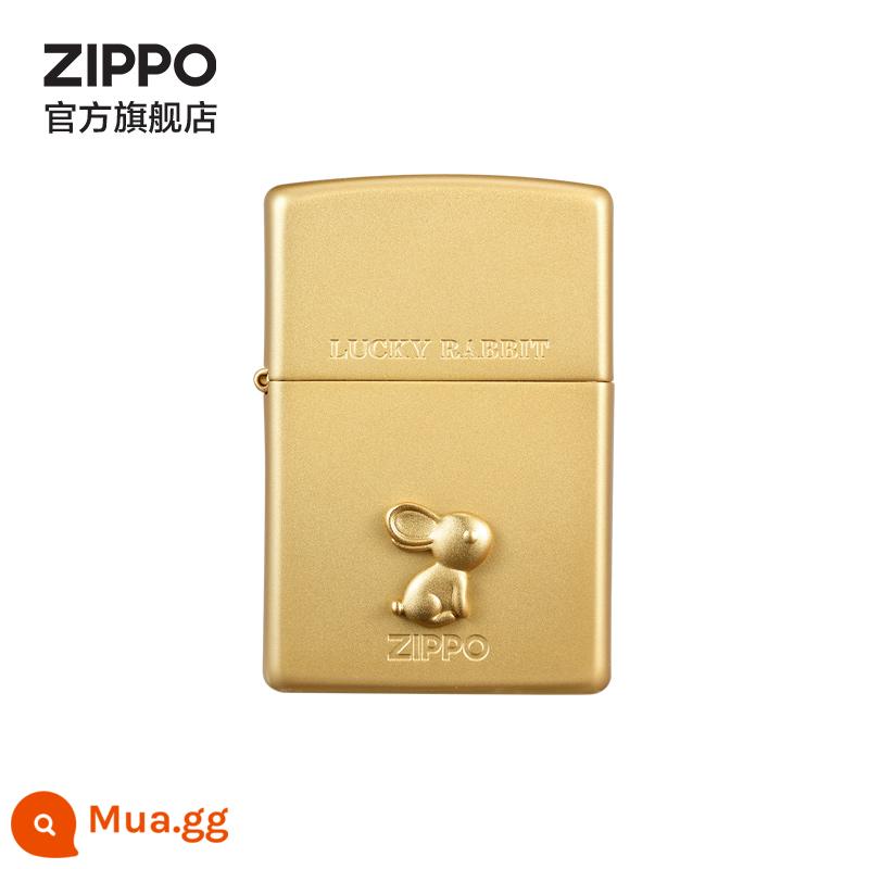 ZIPPO Official Flagship Store Baofuyun Thỏ Vàng Cắm Trại Dầu Hỏa Bật Lửa Chống Gió Năm Con Thỏ Quà Tặng - Máy mới Lucky Golden Rabbit không dầu