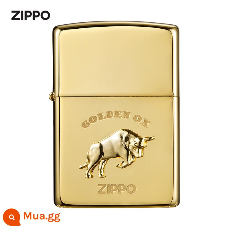 ZIPPO Official Flagship Store Baofuyun Thỏ Vàng Cắm Trại Dầu Hỏa Bật Lửa Chống Gió Năm Con Thỏ Quà Tặng - Western Cowboy-Gold Máy mới không dầu