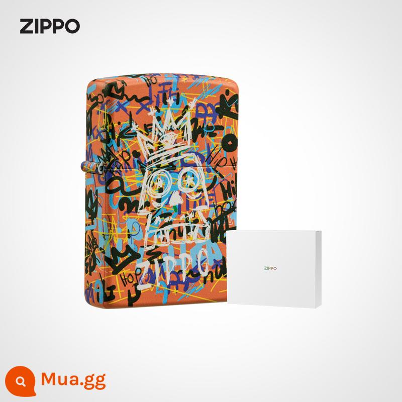 ZIPPO chính thức flagship store kho báu đường thái chống gió dầu hỏa nhẹ hơn in màu nam gửi quà tặng bạn trai - Street Crown Set Máy Mới Không Dầu